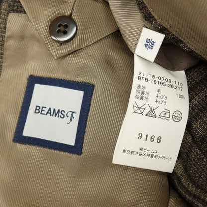 【中古】ビームスエフ BEAMS F ウール チェック 3B テーラードジャケット ブラウン系【サイズ46 8R】【 状態ランクB 】【 メンズ 】