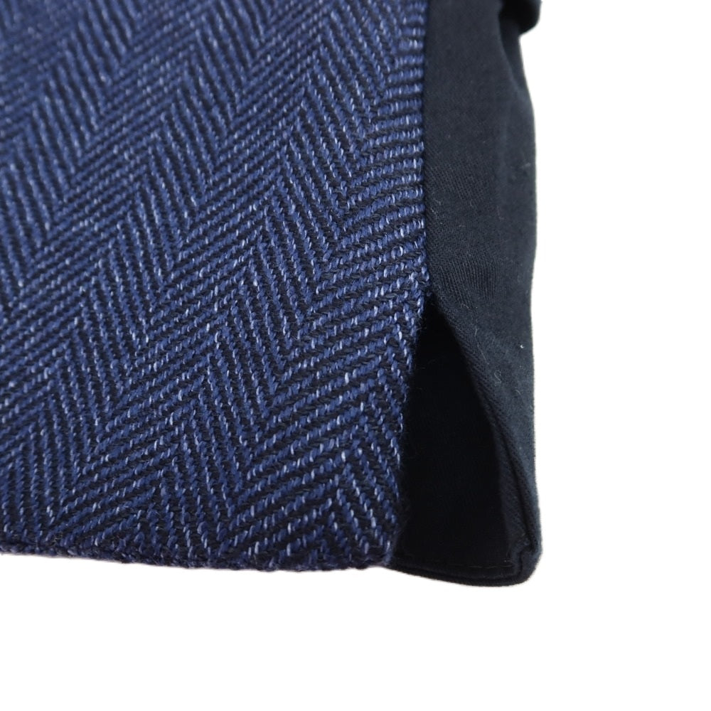 【中古】ラルディーニ LARDINI ウールリネン ヘリンボーン ドレス系ジレ ベスト ライトネイビー【サイズ46】【 状態ランクB 】【 メンズ 】