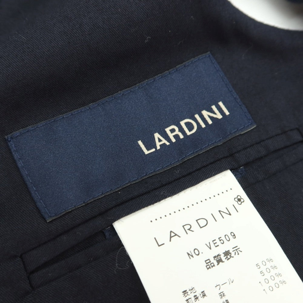 【中古】ラルディーニ LARDINI ウールリネン ヘリンボーン ドレス系ジレ ベスト ライトネイビー【サイズ46】【 状態ランクB 】【 メンズ 】