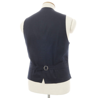 【中古】ラルディーニ LARDINI ウールリネン ヘリンボーン ドレス系ジレ ベスト ライトネイビー【サイズ46】【 状態ランクB 】【 メンズ 】