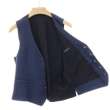 【中古】ラルディーニ LARDINI ウールリネン ヘリンボーン ドレス系ジレ ベスト ライトネイビー【サイズ46】【 状態ランクB 】【 メンズ 】