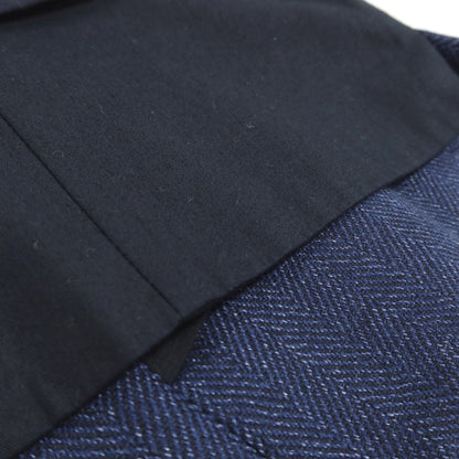 【中古】ラルディーニ LARDINI ウールリネン ヘリンボーン ドレス系ジレ ベスト ライトネイビー【サイズ46】【 状態ランクB 】【 メンズ 】
