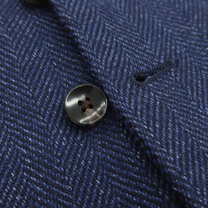 【中古】ラルディーニ LARDINI ウールリネン ヘリンボーン ドレス系ジレ ベスト ライトネイビー【サイズ46】【 状態ランクB 】【 メンズ 】