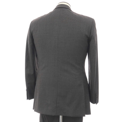 【中古】ブルックスブラザーズ Brooks Brothers Milano サクソンウール ストライプ 2つボタンスーツ グレー【サイズ40REG/34W】【 状態ランクC 】【 メンズ 】