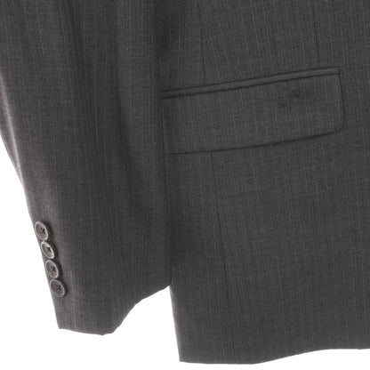 【中古】ブルックスブラザーズ Brooks Brothers Milano サクソンウール ストライプ 2つボタンスーツ グレー【サイズ40REG/34W】【 状態ランクC 】【 メンズ 】