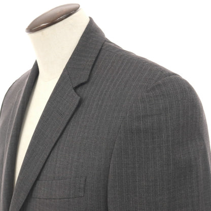 【中古】ブルックスブラザーズ Brooks Brothers Milano サクソンウール ストライプ 2つボタンスーツ グレー【サイズ40REG/34W】【 状態ランクC 】【 メンズ 】