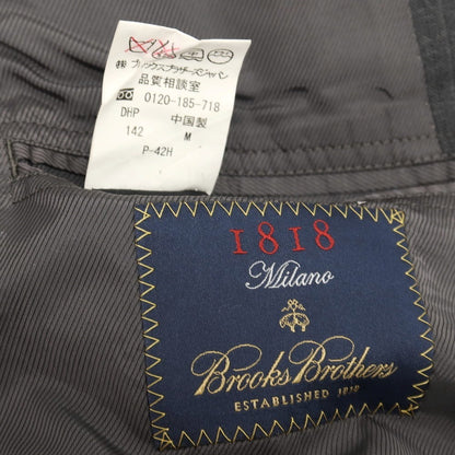 【中古】ブルックスブラザーズ Brooks Brothers Milano サクソンウール ストライプ 2つボタンスーツ グレー【サイズ40REG/34W】【 状態ランクC 】【 メンズ 】