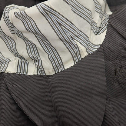 【中古】ブルックスブラザーズ Brooks Brothers Milano サクソンウール ストライプ 2つボタンスーツ グレー【サイズ40REG/34W】【 状態ランクC 】【 メンズ 】