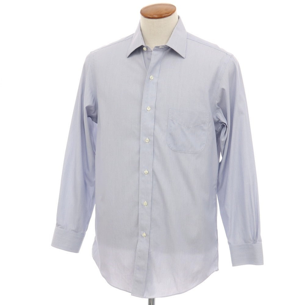 【中古】ブルックスブラザーズ Brooks Brothers コットンポリウレタン ストライプ レギュラーカラー ドレスシャツ ネイビーxホワイト【サイズ15.5】【 状態ランクC 】【 メンズ 】