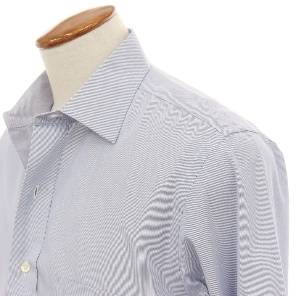 【中古】ブルックスブラザーズ Brooks Brothers コットンポリウレタン ストライプ レギュラーカラー ドレスシャツ ネイビーxホワイト【サイズ15.5】【 状態ランクC 】【 メンズ 】