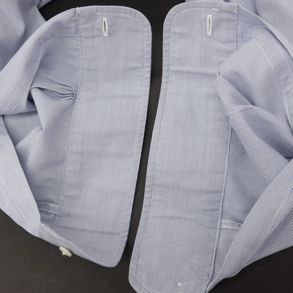 【中古】ブルックスブラザーズ Brooks Brothers コットンポリウレタン ストライプ レギュラーカラー ドレスシャツ ネイビーxホワイト【サイズ15.5】【 状態ランクC 】【 メンズ 】