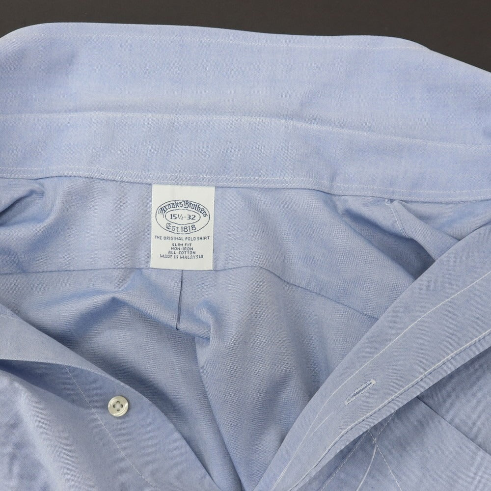 【中古】ブルックスブラザーズ Brooks Brothers コットン ボタンダウン ドレスシャツ ブルー【サイズ15.5】【 状態ランクC 】【 メンズ 】