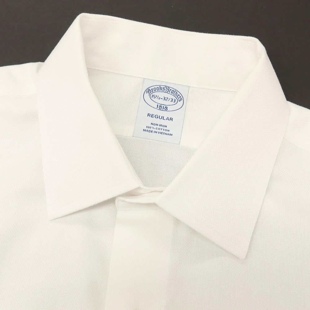 【中古】ブルックスブラザーズ Brooks Brothers コットン レギュラーカラー ドレスシャツ ホワイト【サイズ15.5】【 状態ランクC 】【 メンズ 】