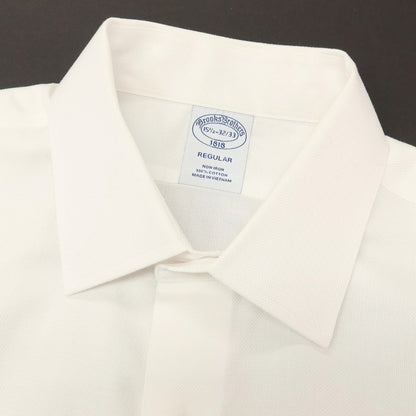 【中古】ブルックスブラザーズ Brooks Brothers コットン レギュラーカラー ドレスシャツ ホワイト【サイズ15.5】【 状態ランクC 】【 メンズ 】