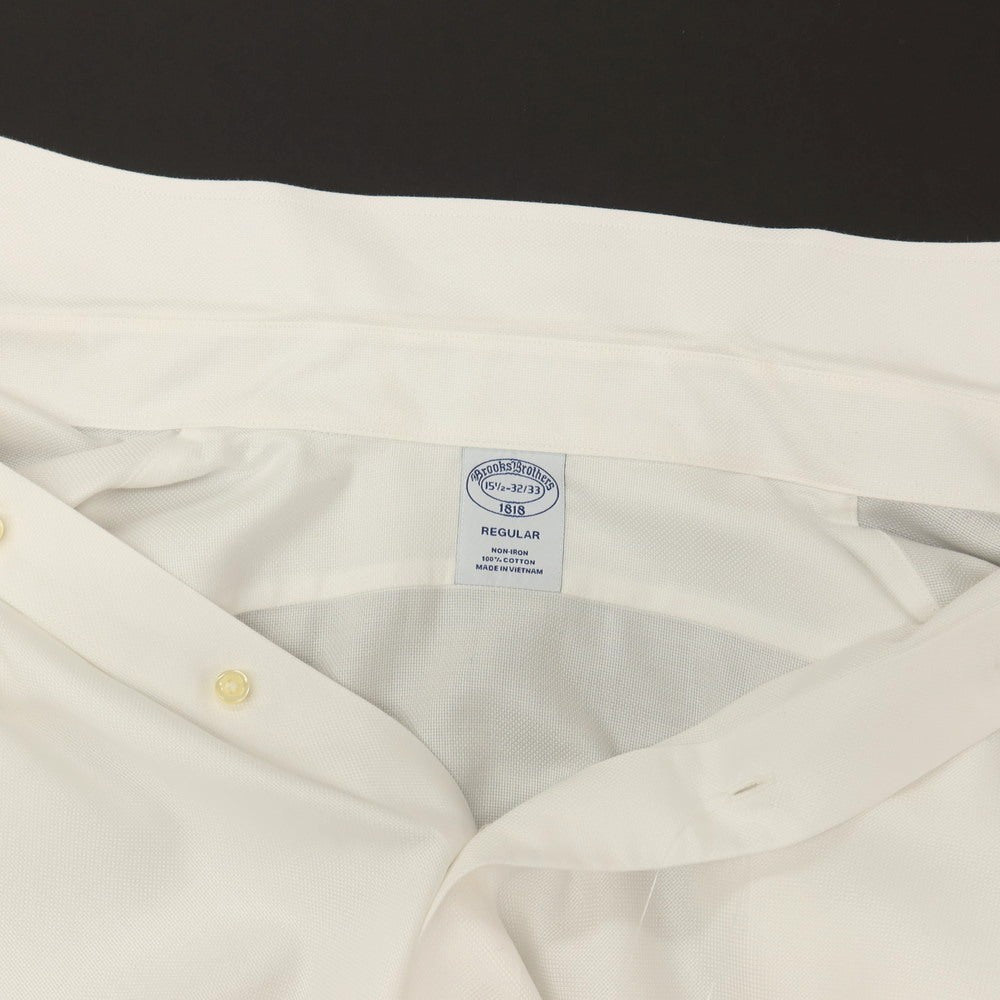【中古】ブルックスブラザーズ Brooks Brothers コットン レギュラーカラー ドレスシャツ ホワイト【サイズ15.5】【 状態ランクC 】【 メンズ 】