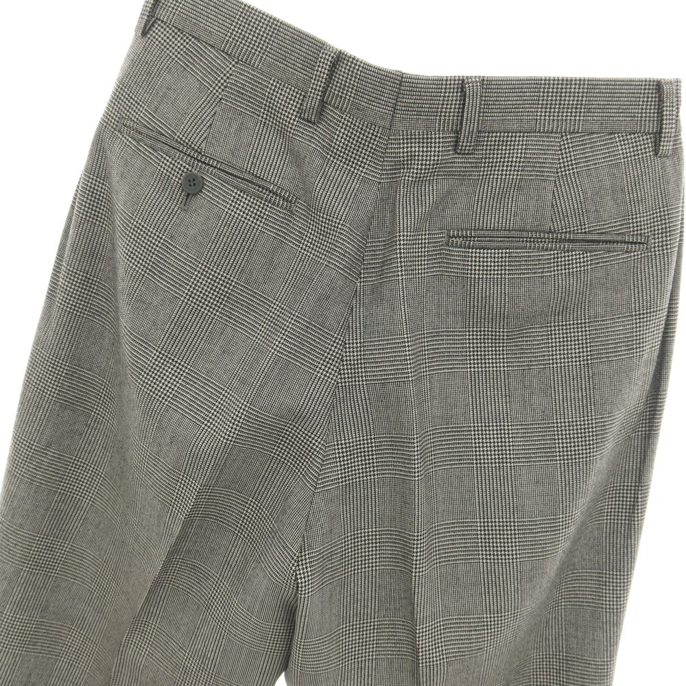 【中古】ブルックスブラザーズ Brooks Brothers ウール グレンチェック ドレススラックスパンツ ブラックxホワイト系【サイズ32】【 状態ランクC 】【 メンズ 】