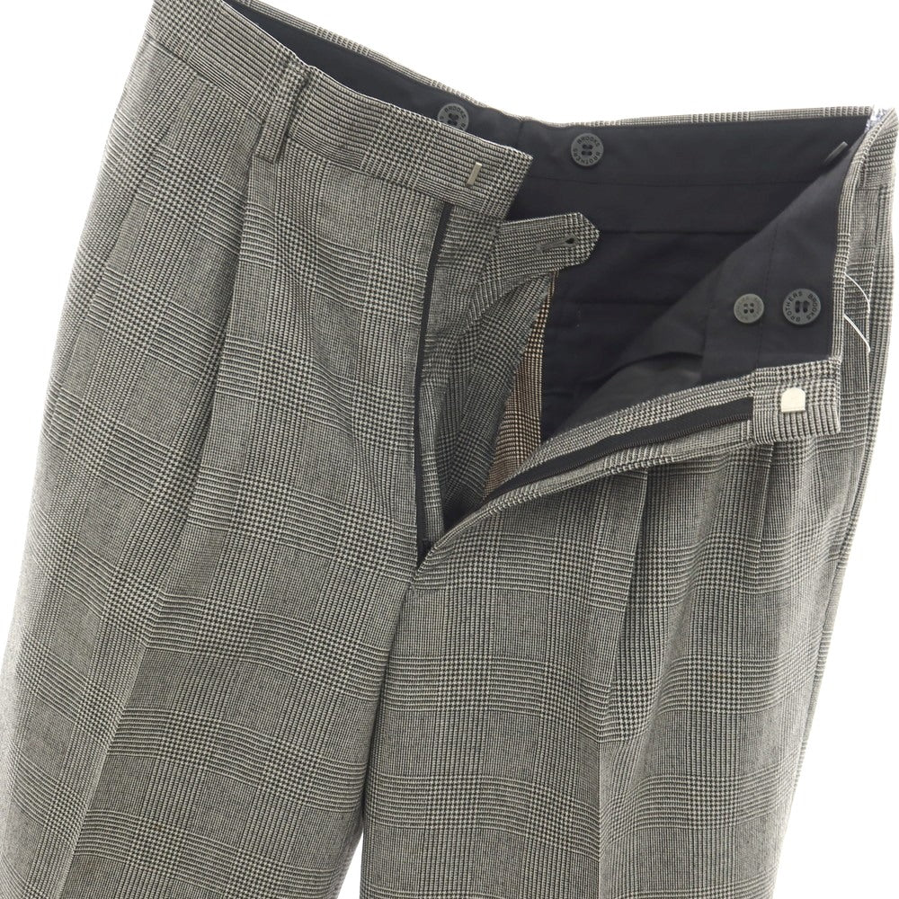 【中古】ブルックスブラザーズ Brooks Brothers ウール グレンチェック ドレススラックスパンツ ブラックxホワイト系【サイズ32】【 状態ランクC 】【 メンズ 】