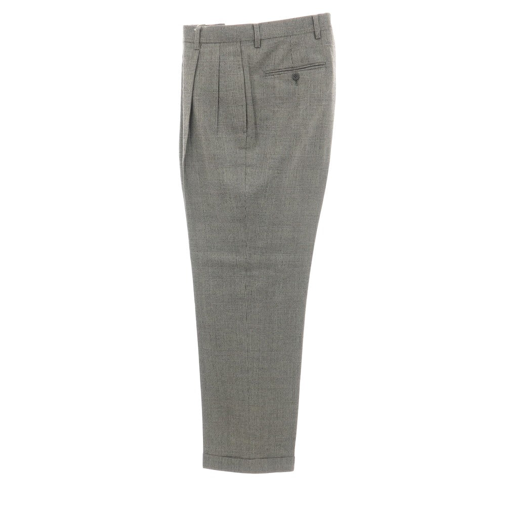 【中古】ブルックスブラザーズ Brooks Brothers ウール グレンチェック ドレススラックスパンツ ブラックxホワイト系【サイズ32】【 状態ランクC 】【 メンズ 】