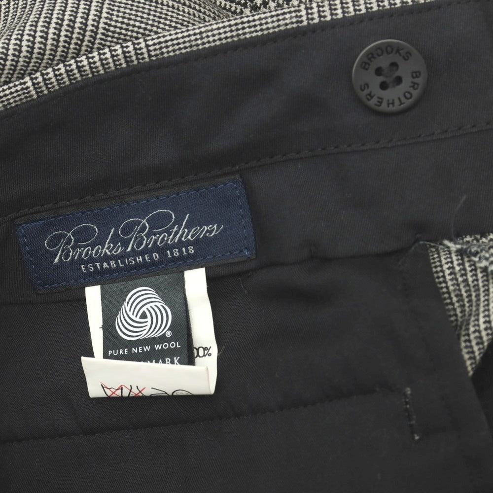 【中古】ブルックスブラザーズ Brooks Brothers ウール グレンチェック ドレススラックスパンツ ブラックxホワイト系【サイズ32】【 状態ランクC 】【 メンズ 】