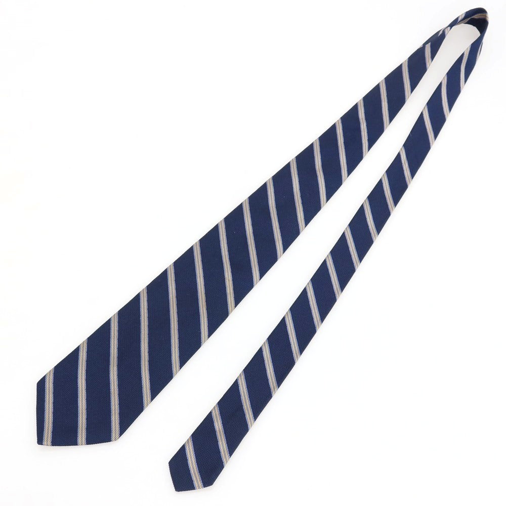 【中古】ブルックスブラザーズ Brooks Brothers シルク系 ストライプ柄ネクタイ ネイビーxイエロー【 状態ランクC 】【 メンズ 】