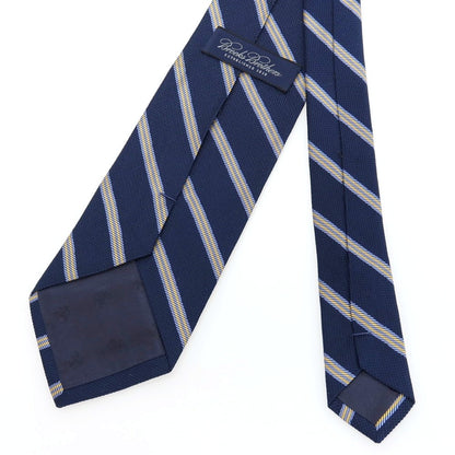 【中古】ブルックスブラザーズ Brooks Brothers シルク系 ストライプ柄ネクタイ ネイビーxイエロー【 状態ランクC 】【 メンズ 】