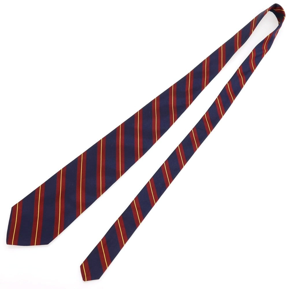 【中古】ブルックスブラザーズ Brooks Brothers MAKERS シルク ストライプ柄ネクタイ ネイビーxレッド【 状態ランクB 】【 メンズ 】