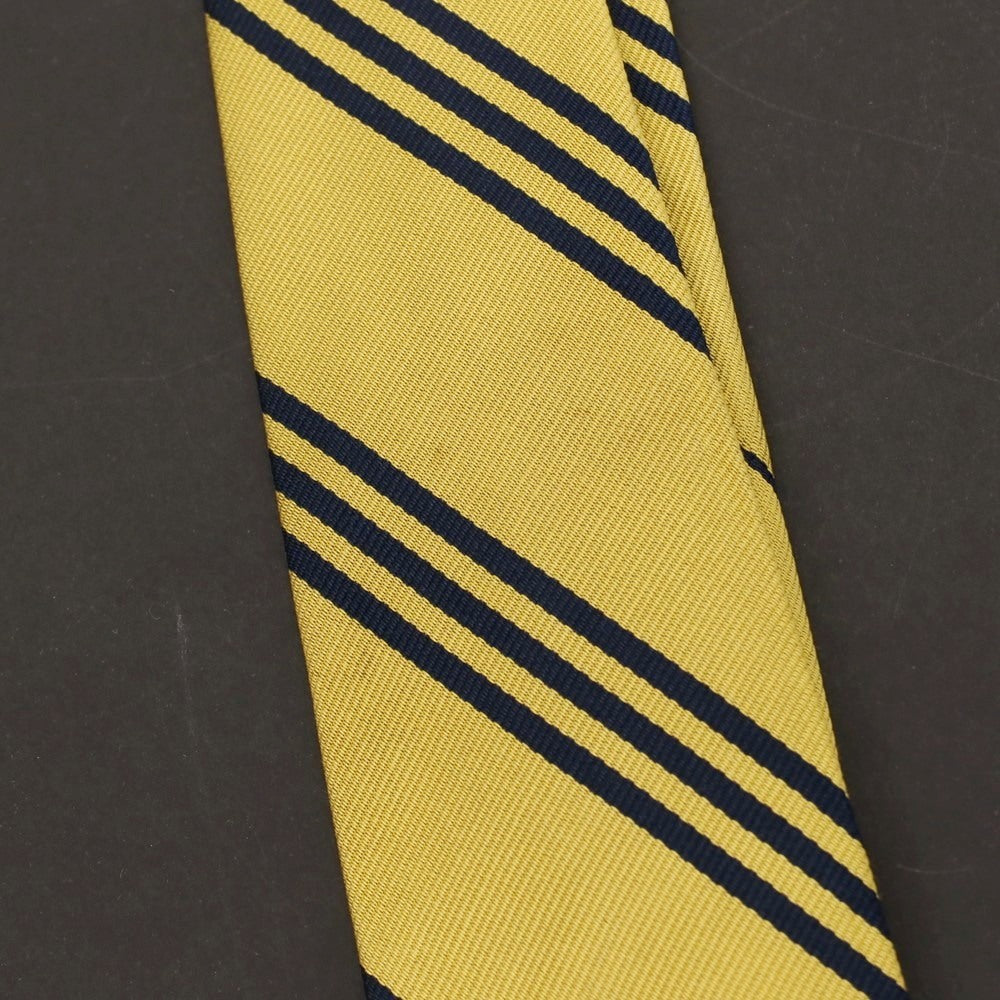 【中古】ブルックスブラザーズ Brooks Brothers MAKERS シルク ストライプ柄ネクタイ イエローxネイビー【 状態ランクC 】【 メンズ 】