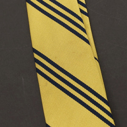 【中古】ブルックスブラザーズ Brooks Brothers MAKERS シルク ストライプ柄ネクタイ イエローxネイビー【 状態ランクC 】【 メンズ 】
