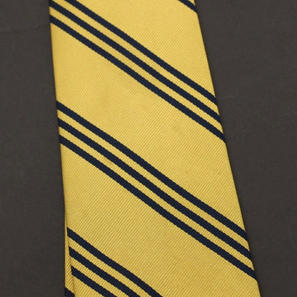 【中古】ブルックスブラザーズ Brooks Brothers MAKERS シルク ストライプ柄ネクタイ イエローxネイビー【 状態ランクC 】【 メンズ 】