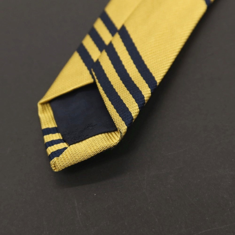 【中古】ブルックスブラザーズ Brooks Brothers MAKERS シルク ストライプ柄ネクタイ イエローxネイビー【 状態ランクC 】【 メンズ 】