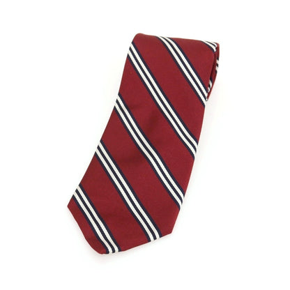 【中古】ブルックスブラザーズ Brooks Brothers 日本上陸25周年記念 シルク ストライプ柄ネクタイ レッドxネイビー【 状態ランクB 】【 メンズ 】
