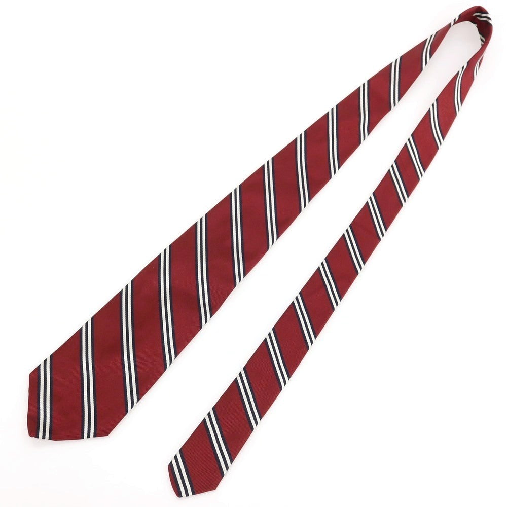 【中古】ブルックスブラザーズ Brooks Brothers 日本上陸25周年記念 シルク ストライプ柄ネクタイ レッドxネイビー【 状態ランクB 】【 メンズ 】