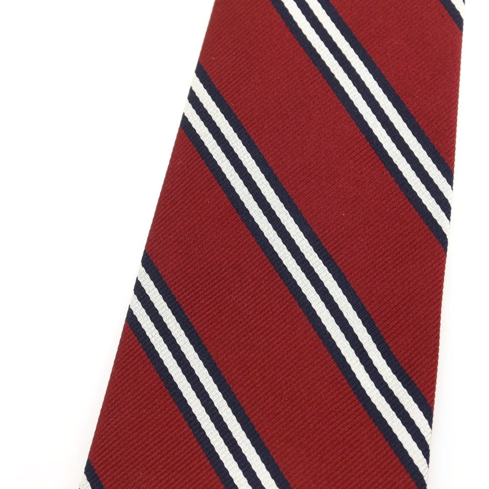 【中古】ブルックスブラザーズ Brooks Brothers 日本上陸25周年記念 シルク ストライプ柄ネクタイ レッドxネイビー【 状態ランクB 】【 メンズ 】