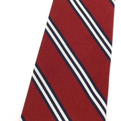 【中古】ブルックスブラザーズ Brooks Brothers 日本上陸25周年記念 シルク ストライプ柄ネクタイ レッドxネイビー【 状態ランクB 】【 メンズ 】