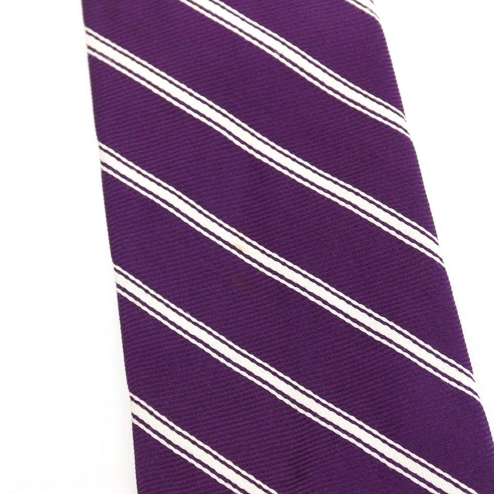 【中古】ブルックスブラザーズ Brooks Brothers makers and merchants シルク ストライプ柄ネクタイ パープルxホワイト【 状態ランクC 】【 メンズ 】
