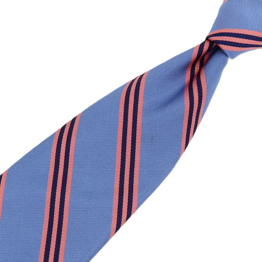 【中古】ブルックスブラザーズ Brooks Brothers MAKERS シルク ストライプ柄ネクタイ ライトブルーxピンク【 状態ランクB 】【 メンズ 】