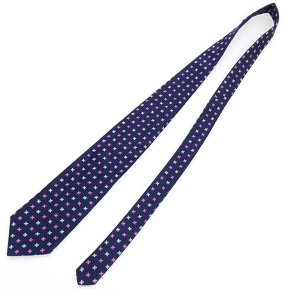 【中古】ブルックスブラザーズ Brooks Brothers MAKERS シルク 花小紋柄ネクタイ ネイビーxピンク【 状態ランクC 】【 メンズ 】