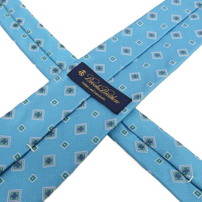 【中古】ブルックスブラザーズ Brooks Brothers makers and merchants シルク 小紋柄ネクタイ ライトブルーxグリーン【 状態ランクC 】【 メンズ 】