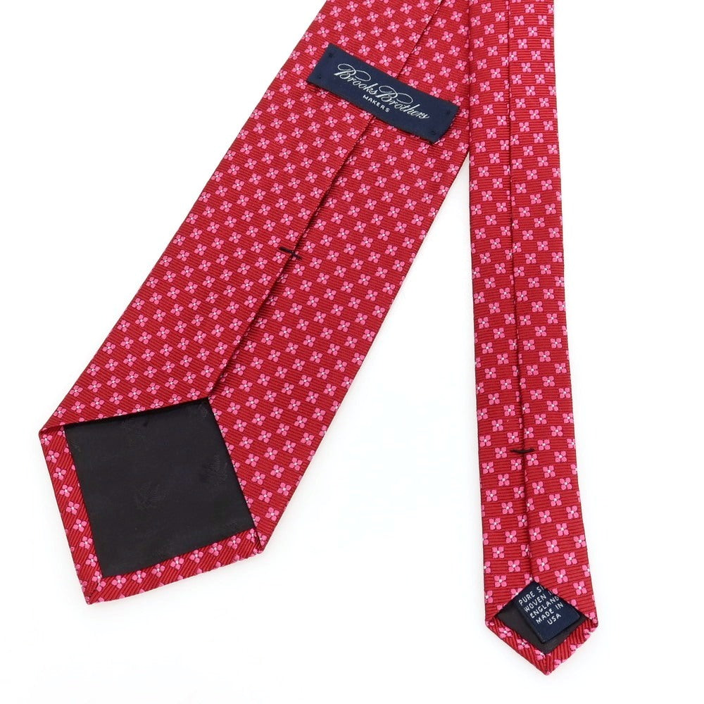 【中古】ブルックスブラザーズ Brooks Brothers MAKERS シルク 小紋柄ネクタイ レッドxピンク【 状態ランクB 】【 メンズ 】