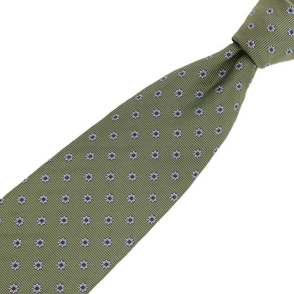 【中古】ブルックスブラザーズ Brooks Brothers MAKERS シルク 花小紋柄ネクタイ グリーンxライトブルー【 状態ランクB 】【 メンズ 】