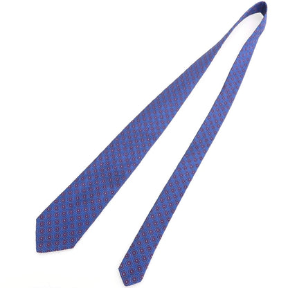 【中古】ブルックスブラザーズ Brooks Brothers Makers and Merchants シルク 小紋柄ネクタイ ブルーxバーガンディ【 状態ランクB 】【 メンズ 】