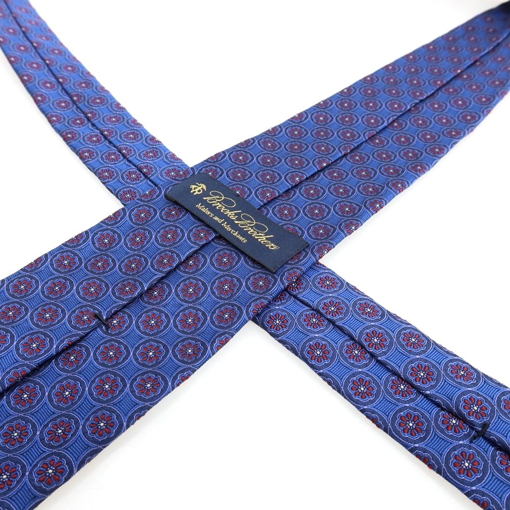 【中古】ブルックスブラザーズ Brooks Brothers Makers and Merchants シルク 小紋柄ネクタイ ブルーxバーガンディ【 状態ランクB 】【 メンズ 】