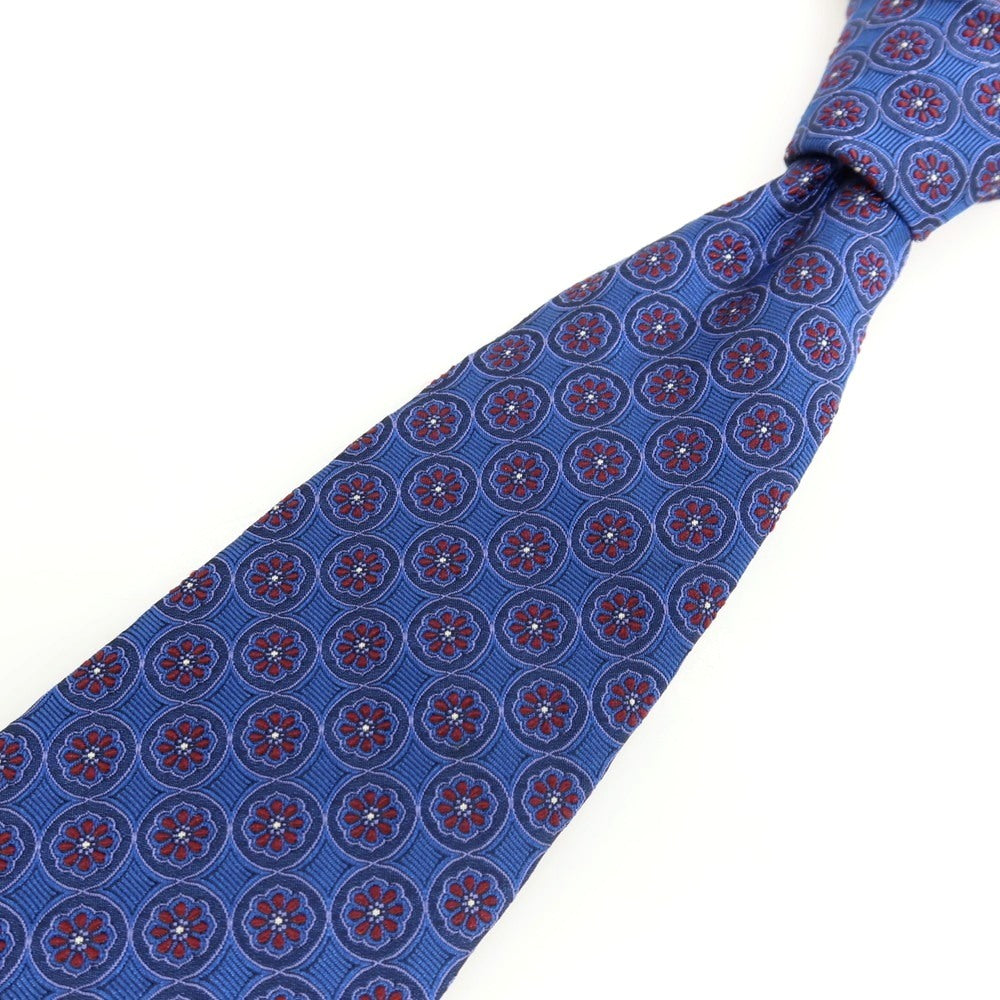 【中古】ブルックスブラザーズ Brooks Brothers Makers and Merchants シルク 小紋柄ネクタイ ブルーxバーガンディ【 状態ランクB 】【 メンズ 】