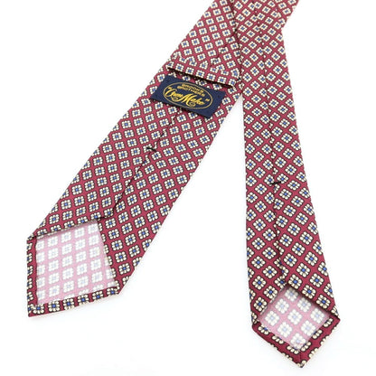 【中古】ブルックスブラザーズ Brooks Brothers シルク プリント 小紋柄ネクタイ ボルドーxホワイト【 状態ランクC 】【 メンズ 】
