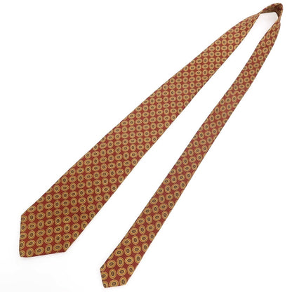 【中古】ブルックスブラザーズ Brooks Brothers MAKERS シルク プリント 小紋柄ネクタイ バーガンディxベージュ【 状態ランクB 】【 メンズ 】
