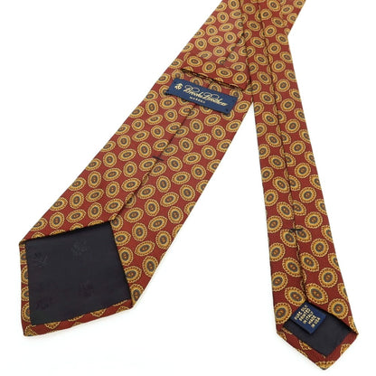 【中古】ブルックスブラザーズ Brooks Brothers MAKERS シルク プリント 小紋柄ネクタイ バーガンディxベージュ【 状態ランクB 】【 メンズ 】