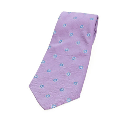 【中古】ブルックスブラザーズ Brooks Brothers Makers and Merchants シルク 花小紋柄ネクタイ ライトパープルxライトブルー【 状態ランクB 】【 メンズ 】