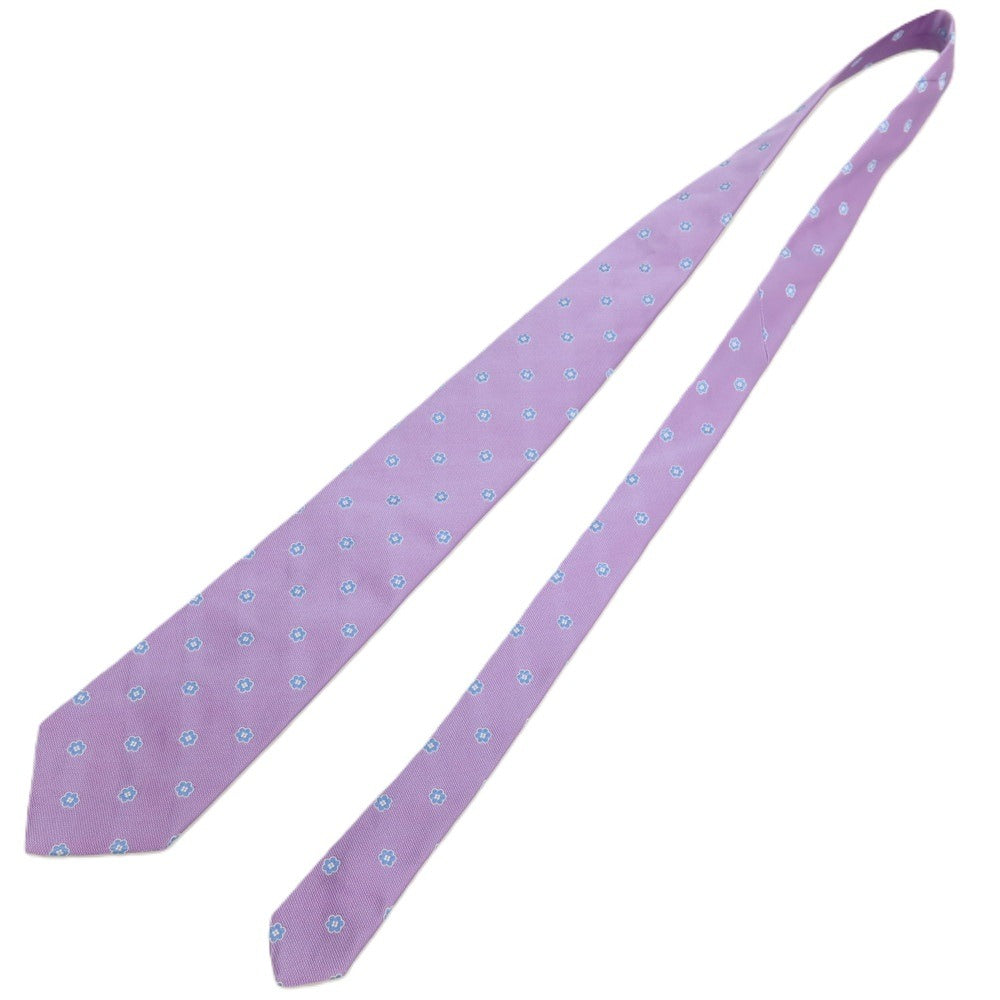【中古】ブルックスブラザーズ Brooks Brothers Makers and Merchants シルク 花小紋柄ネクタイ ライトパープルxライトブルー【 状態ランクB 】【 メンズ 】
