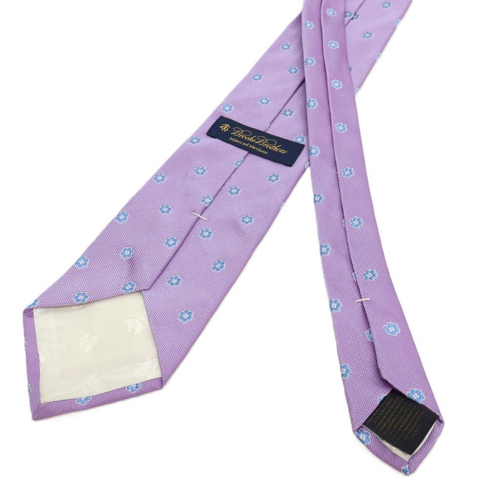 【中古】ブルックスブラザーズ Brooks Brothers Makers and Merchants シルク 花小紋柄ネクタイ ライトパープルxライトブルー【 状態ランクB 】【 メンズ 】