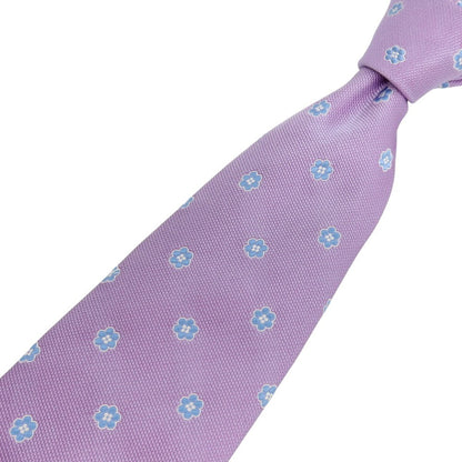 【中古】ブルックスブラザーズ Brooks Brothers Makers and Merchants シルク 花小紋柄ネクタイ ライトパープルxライトブルー【 状態ランクB 】【 メンズ 】